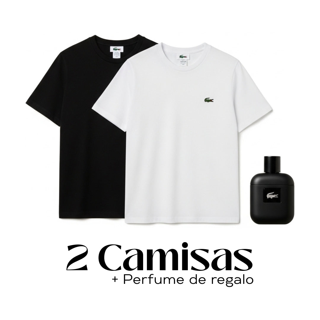 Combo Premium Lacoste™ - 2 Camisas + Perfume de Regalo